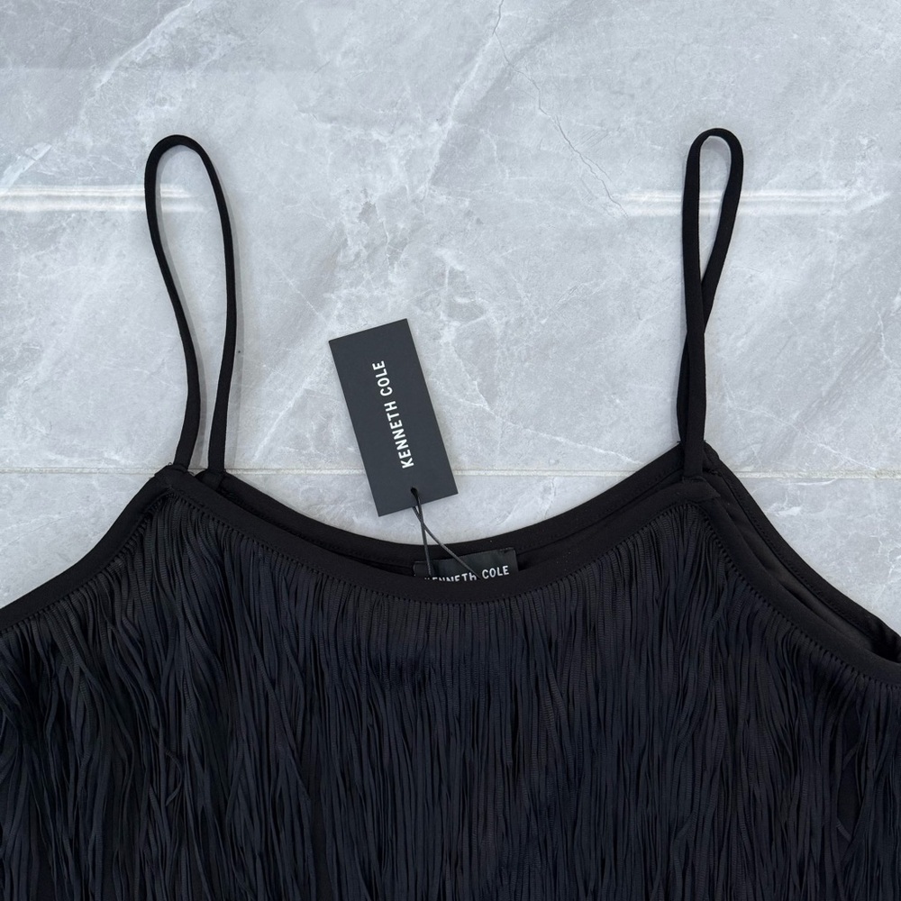 Women’s Kenneth Cole Fringe Tassel Cropped Tank Top Festival Party Size Large - Picture 3 of 14